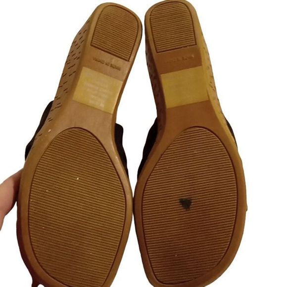 Sahara Black Wedge Heel Sandals Women's Size 8 - Picture 6 of 9